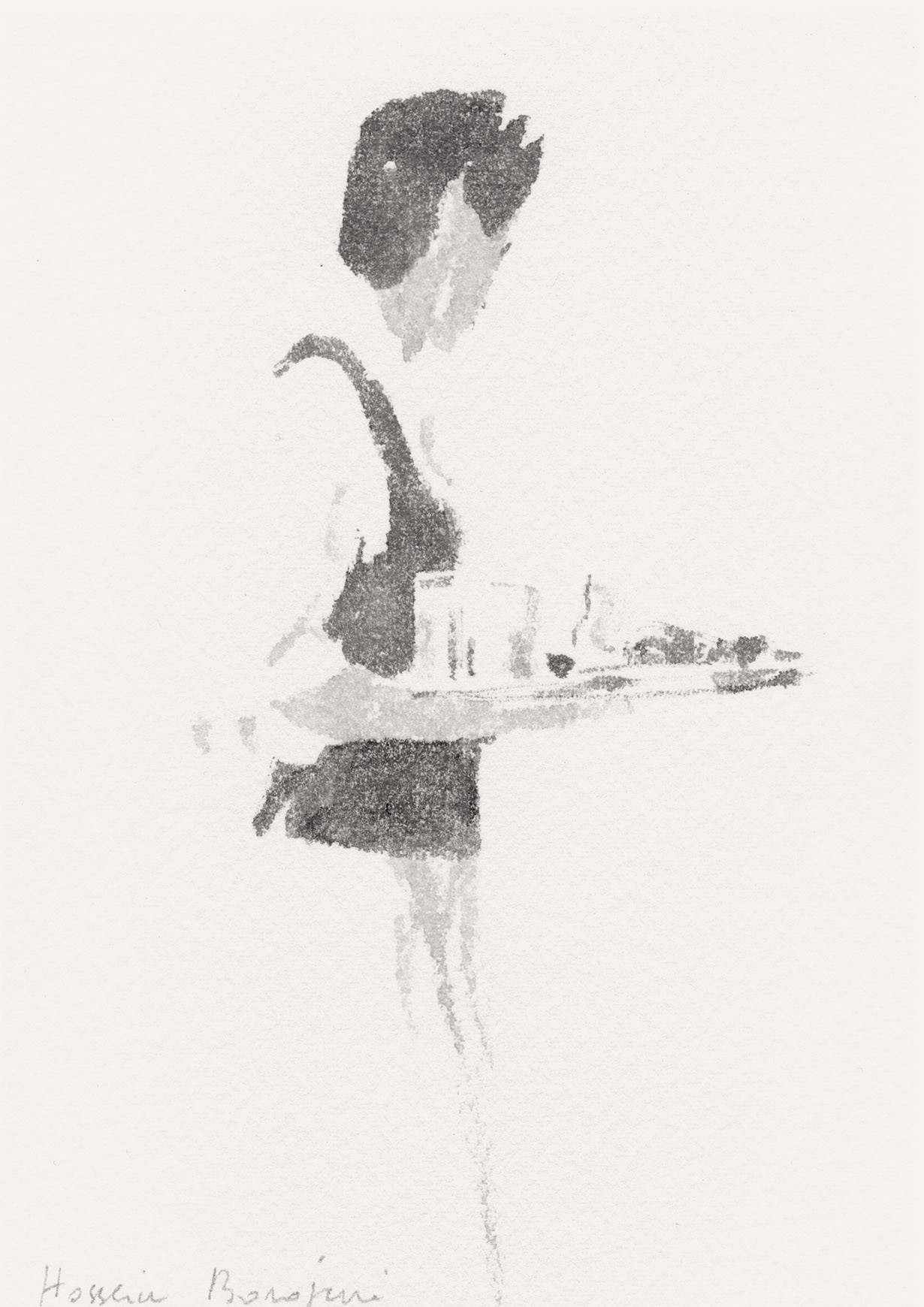 Hossein Borojeni, Le garçon de café Hossein Borojeni, Le garçon de café