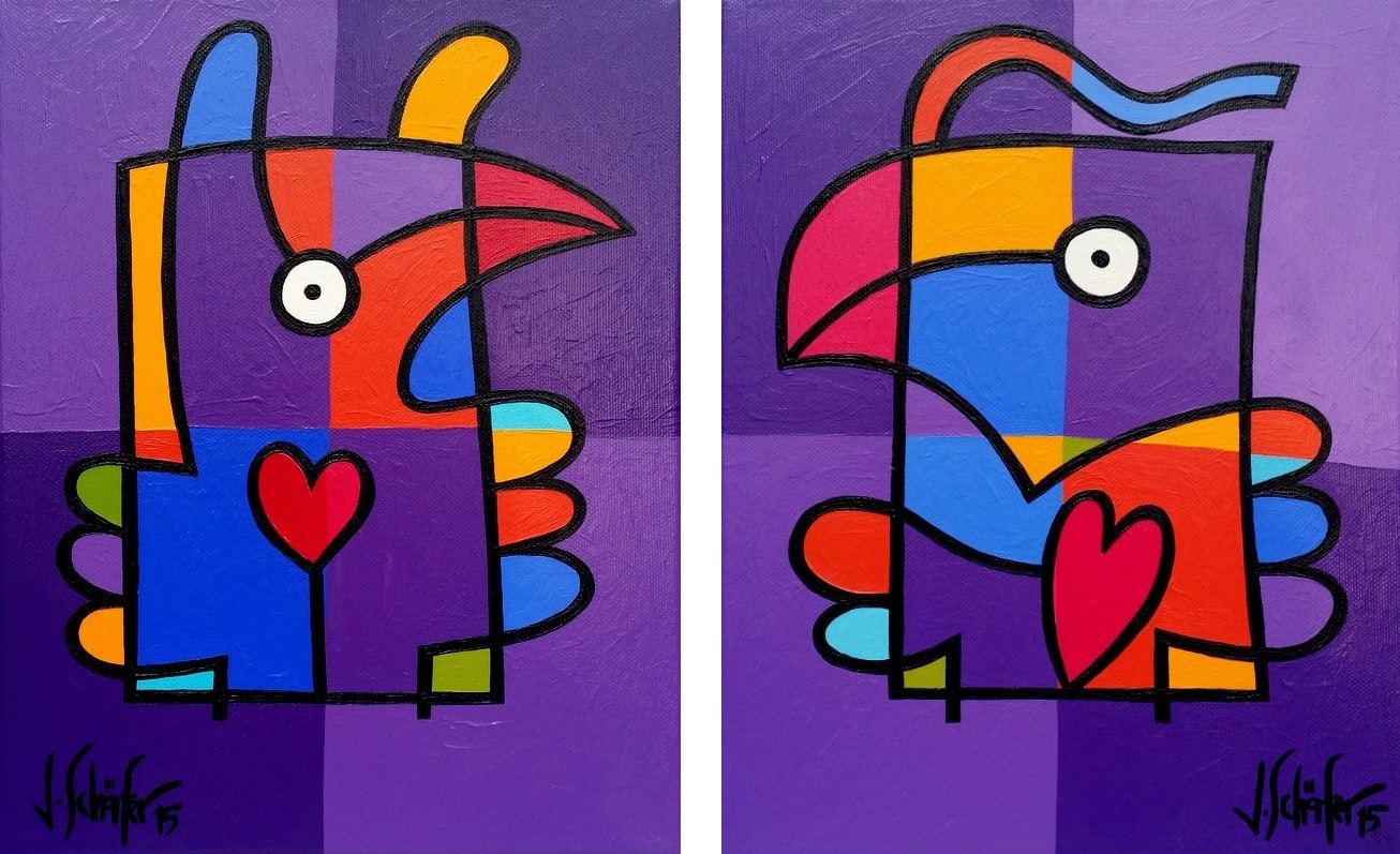 Jacqueline Schäfer, Strange Birds with a warm heart Nr 3 & 4 Jacqueline Schäfer, Strange Birds with a warm heart Nr 3 & 4