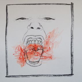 Fine Art Drawings, Bloody scream, Rossella Mercedes
