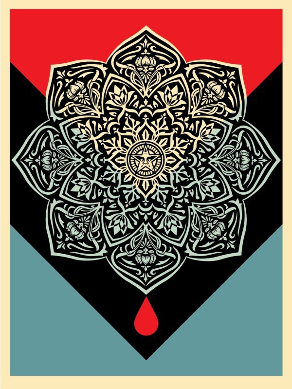 Shepard Fairey (Obey), Blood & Oil Mandala (Blood Drop) Shepard Fairey (Obey), Blood & Oil Mandala (Blood Drop)
