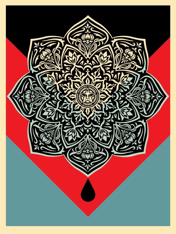 Shepard Fairey (Obey), Blood & Oil Mandala (Oil Drop) Shepard Fairey (Obey), Blood & Oil Mandala (Oil Drop)