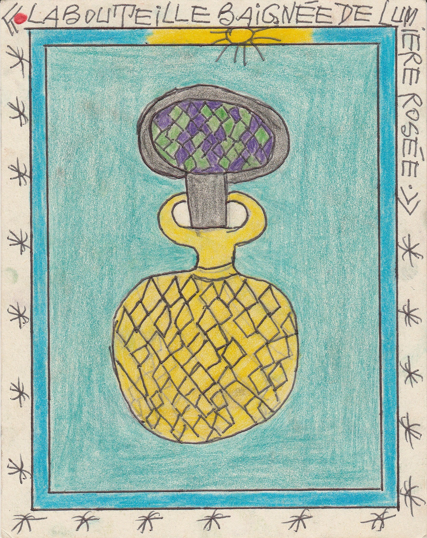 Frédéric Bruly Bouabré, La bouteille baignée de lumière rosée Frédéric Bruly Bouabré, La bouteille baignée de lumière rosée