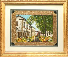 Patzcuaro Tianguis de Flores / Mexican Folk Art Featherwork Frame, Jessica Yazmin Fuerte Alejo