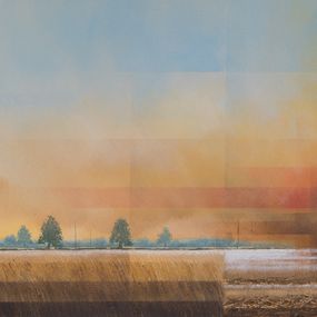 Painting, Combine Sunset, Glynne James
