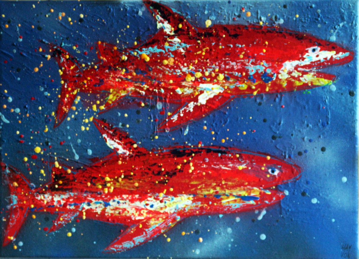 Hayvon, Banc de requins pop art Hayvon, Banc de requins pop art