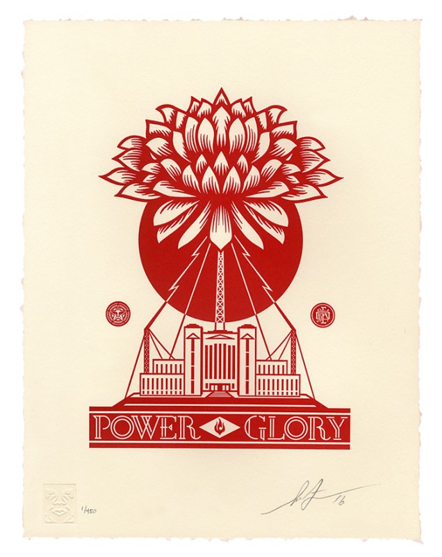 Shepard Fairey (Obey), Power glory letterpress Shepard Fairey (Obey), Power glory letterpress