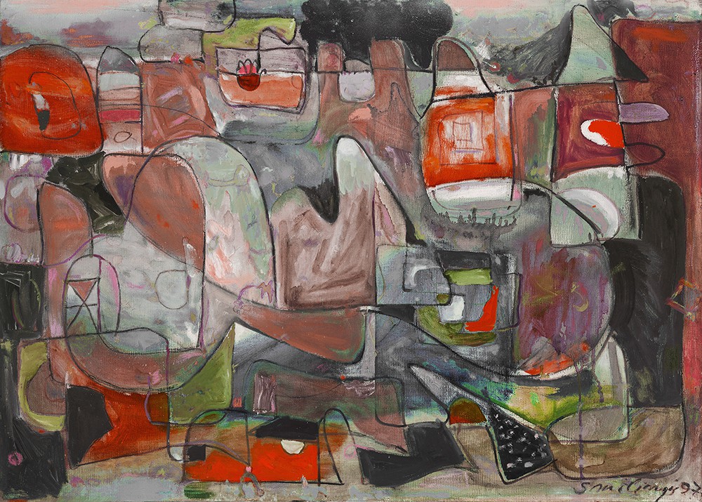 Aloyzas Smilingis, Silent City (Impression Abstraite) Aloyzas Smilingis, Silent City (Impression Abstraite)