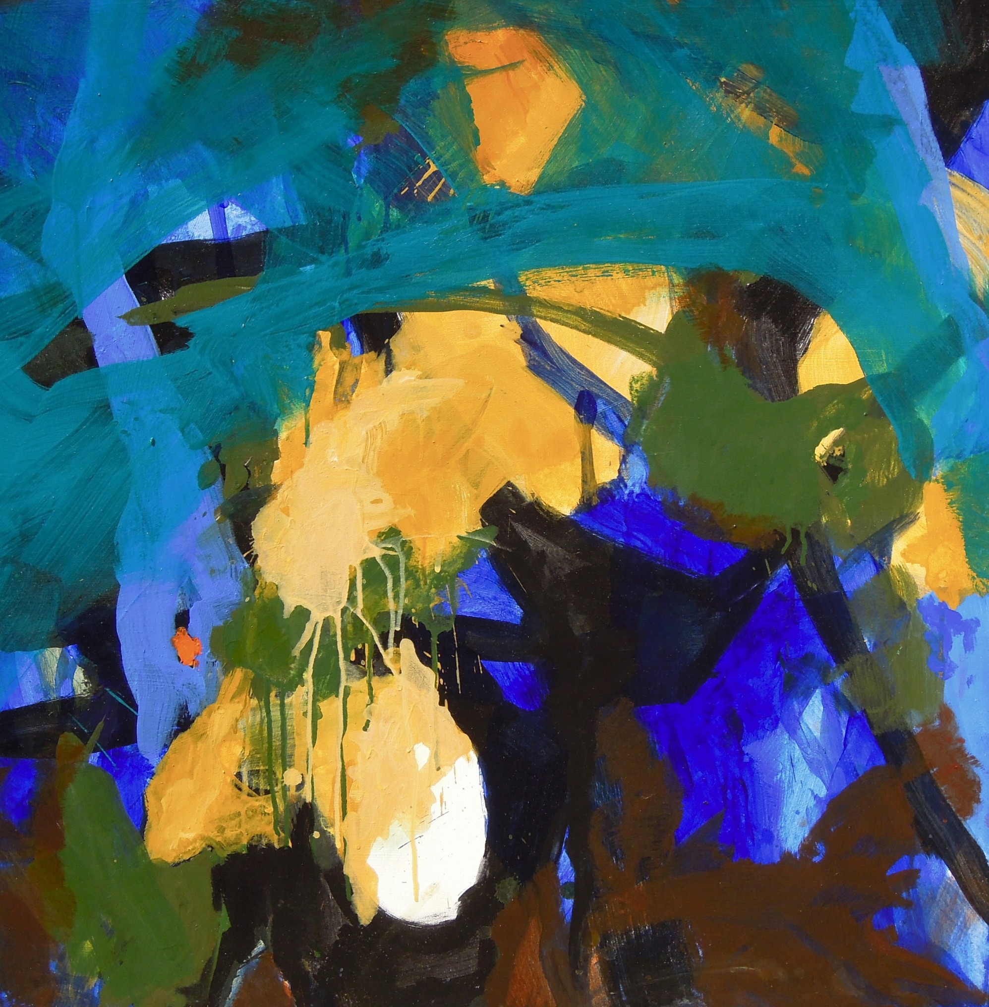 Claude Chauchet, Abstract Composition in Yellow and Blue Claude Chauchet, Abstract Composition in Yellow and Blue