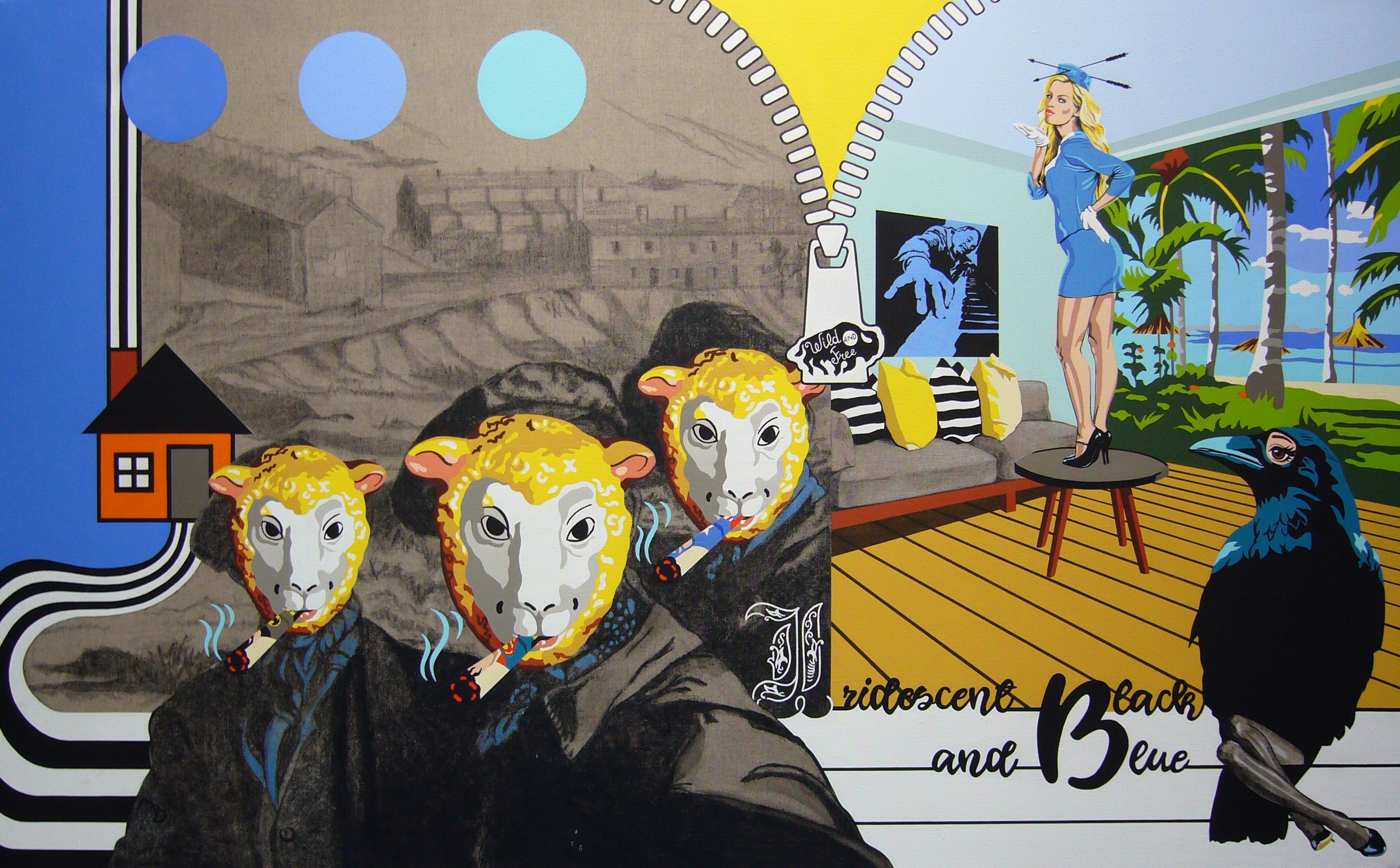 Myriam Baudin, Iridiscent black and blue Myriam Baudin, Iridiscent black and blue