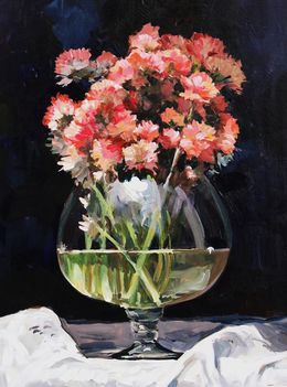 Painting, A glass vase, Janusz Szpyt