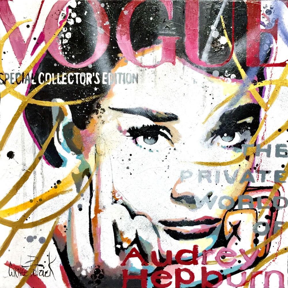Patrick Cornée, Audrey Hepburn Vogue gold and bordeaux version Patrick Cornée, Audrey Hepburn Vogue gold and bordeaux version