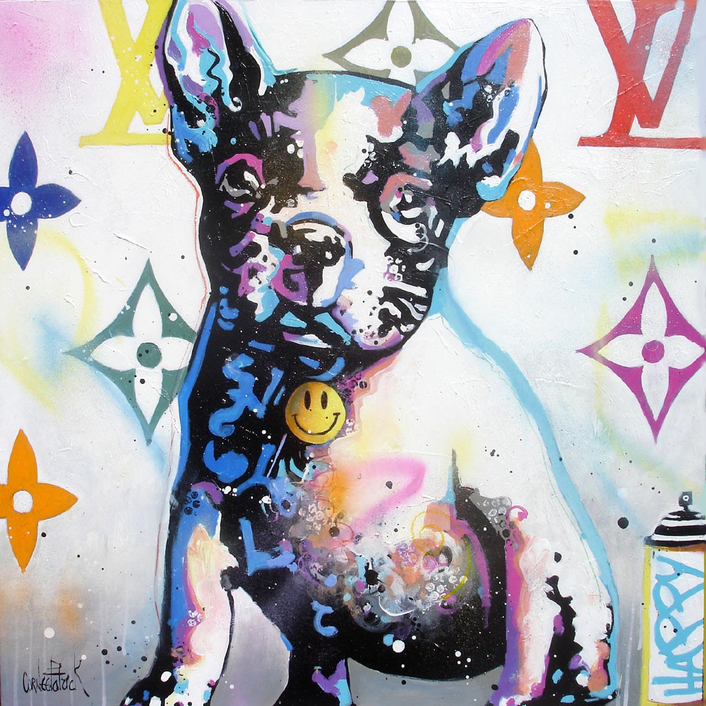 Patrick Cornée, Luxury dog white, blue version Patrick Cornée, Luxury dog white, blue version