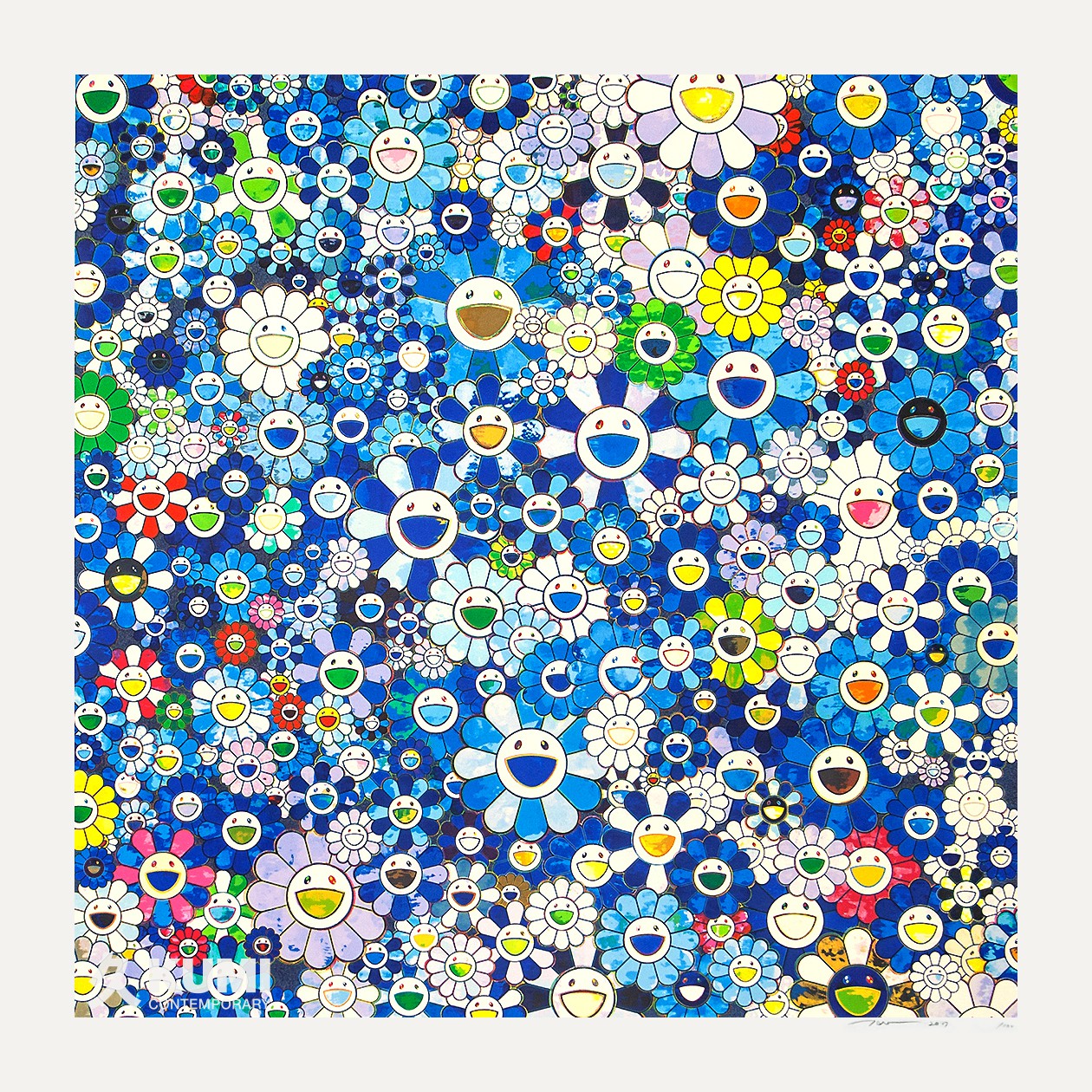 Takashi Murakami, Shangri-la Shangri-la Shangri-la Blue Silkscreen Takashi Murakami, Shangri-la Shangri-la Shangri-la Blue Silkscreen