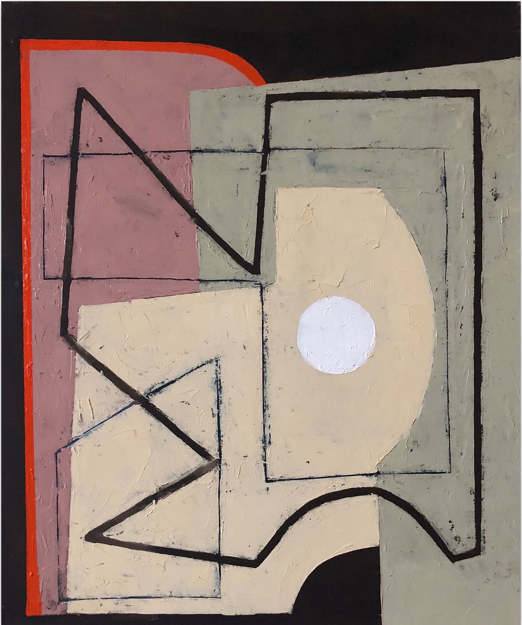 Jeremy Annear, Red Borderline with white sphere II Jeremy Annear, Red Borderline with white sphere II
