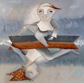 Gemälde, Petite balade sur la lagune, Danielle Le Bricquir