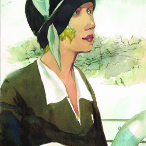 Gemälde, La dame au paquebot, Vincent Pompetti