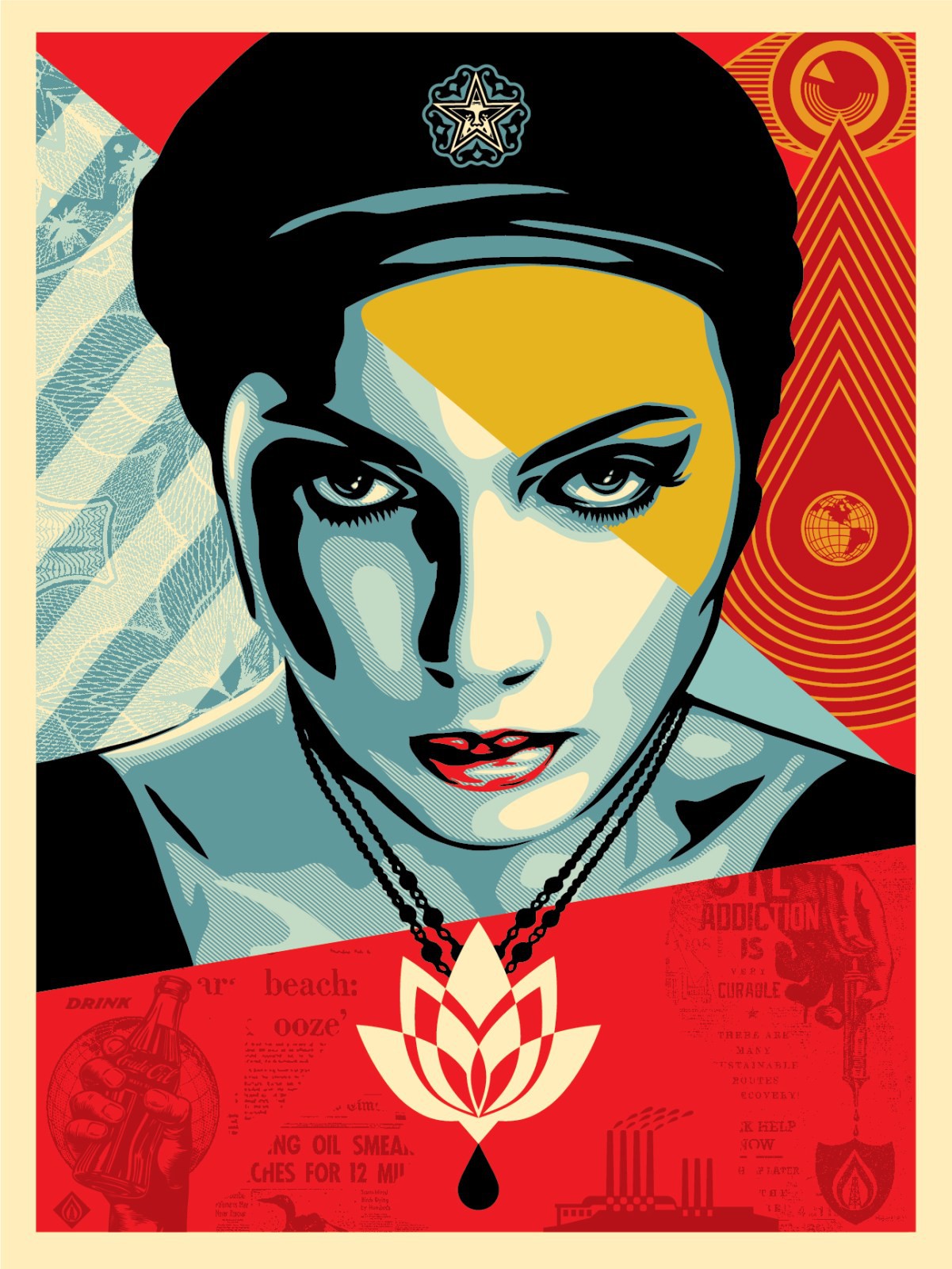 Shepard Fairey (Obey), Oil lotus woman Shepard Fairey (Obey), Oil lotus woman