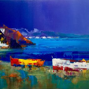 Gemälde, Les barques admirent la mer, Josep Teixido