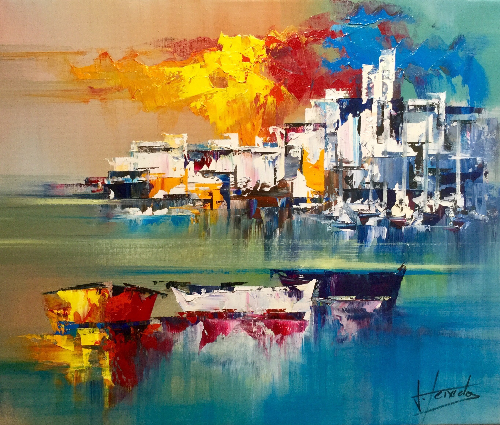 Josep Teixido, Des constructions blanches au bord de la mer Josep Teixido, Des constructions blanches au bord de la mer