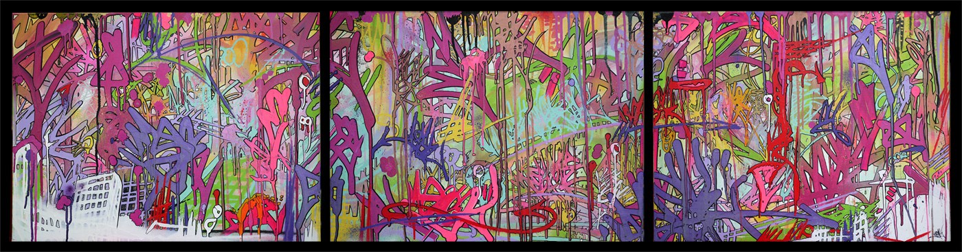 Papa Mesk, Triptyque Complex-City N° 1 Papa Mesk, Triptyque Complex-City N° 1