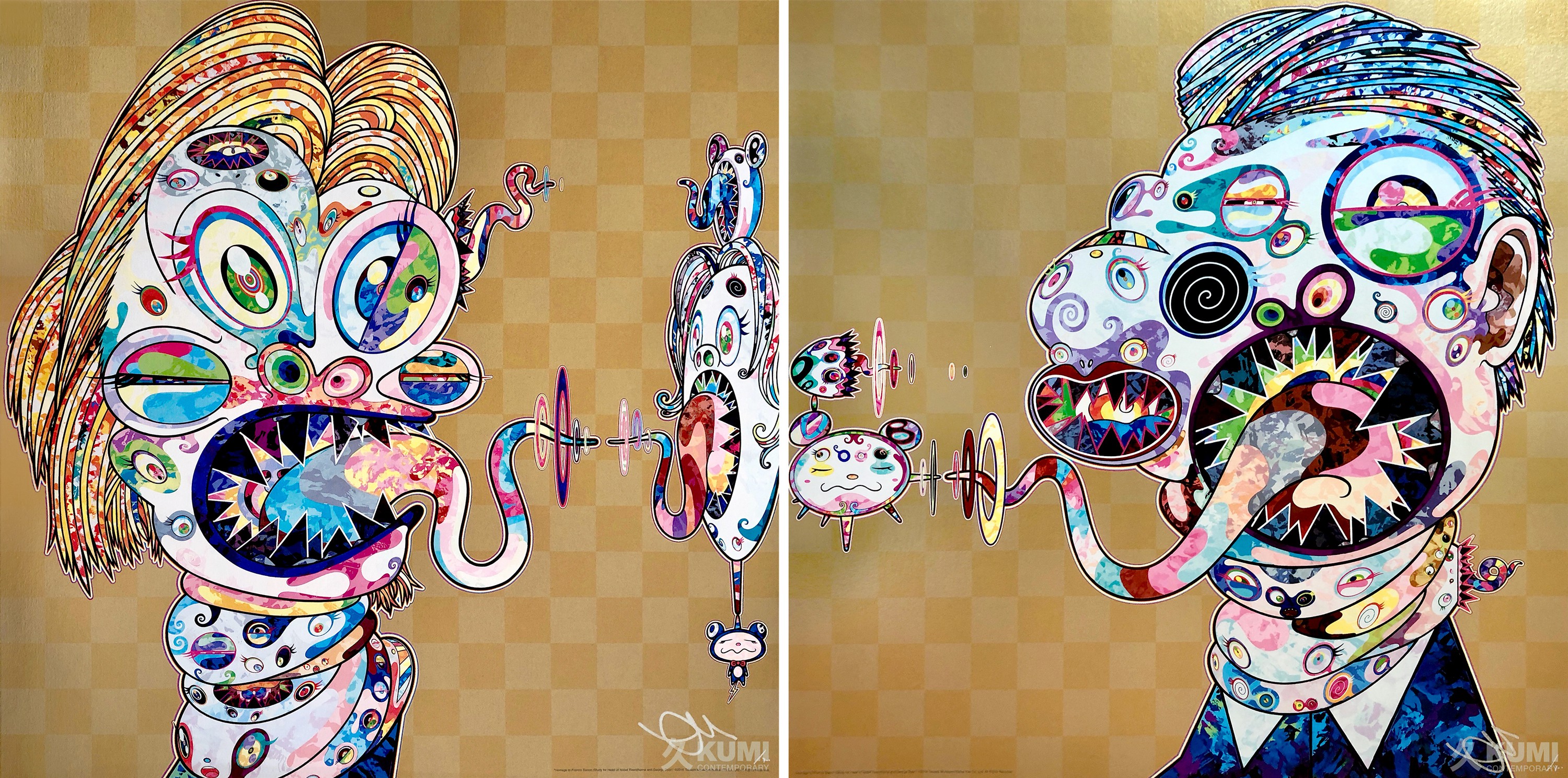 Takashi Murakami, Homage to Francis Bacon, Study for Head of Isabel Rawsthorne and George Dyer (2 Prints) Takashi Murakami, Homage to Francis Bacon, Study for Head of Isabel Rawsthorne and George Dyer (2 Prints)