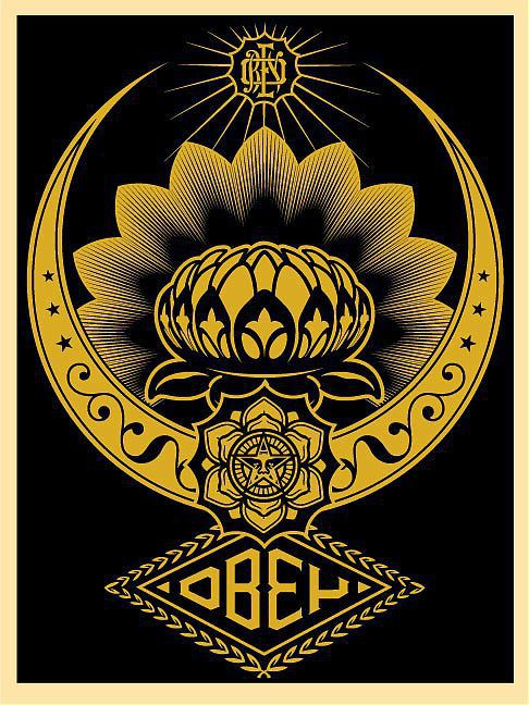 Shepard Fairey (Obey), LOTUS ORNAMENT GOLD Shepard Fairey (Obey), LOTUS ORNAMENT GOLD