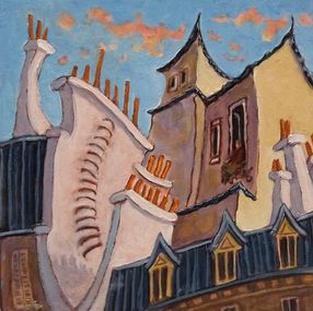 Gemälde, Rooftops, Linda McCluskey