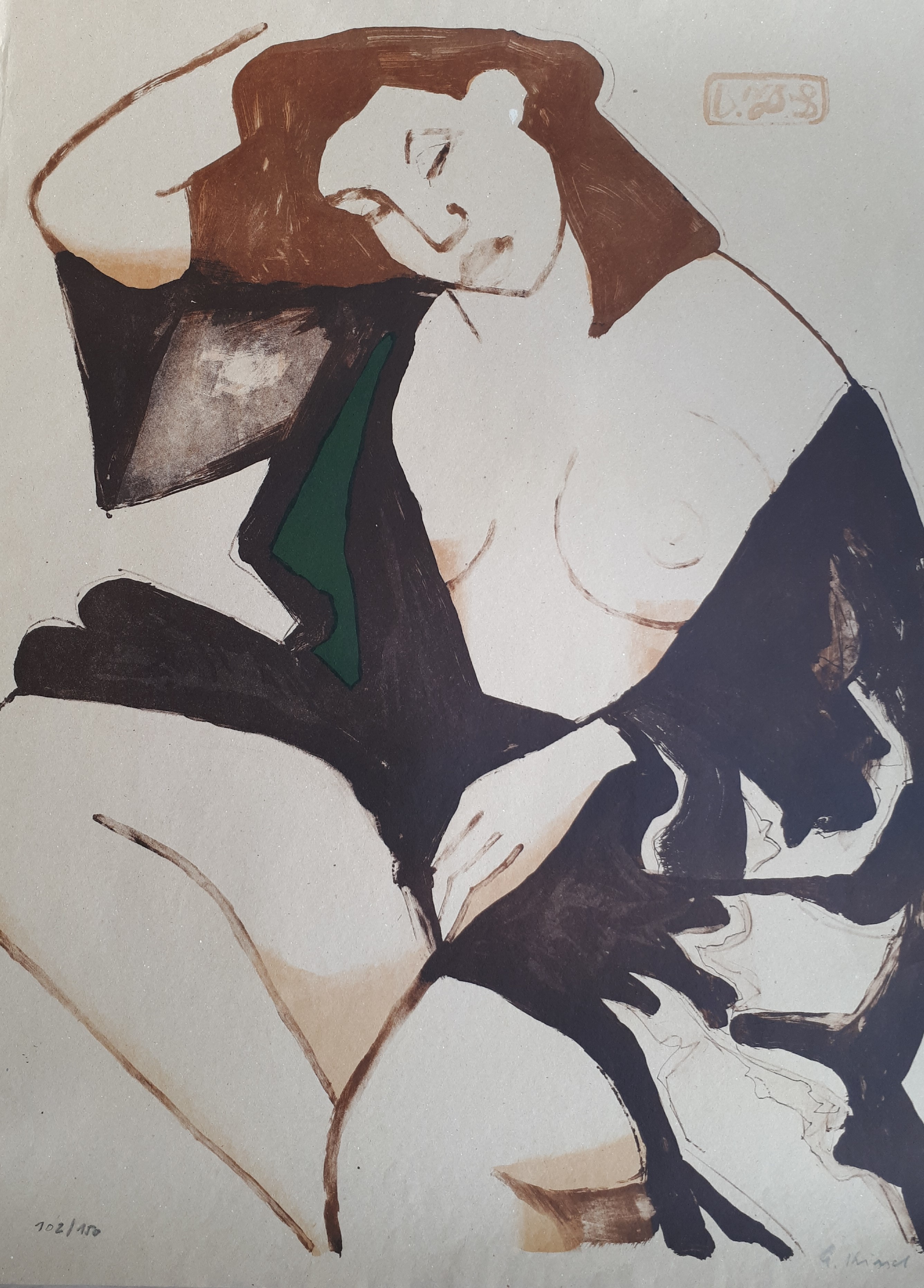 Gernot Kissel, Marjolein, on brown Paper Gernot Kissel, Marjolein, on brown Paper