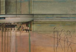 Peinture, Azul - Santa Apolonia 1 / Lisbonne, Eva Bodinet
