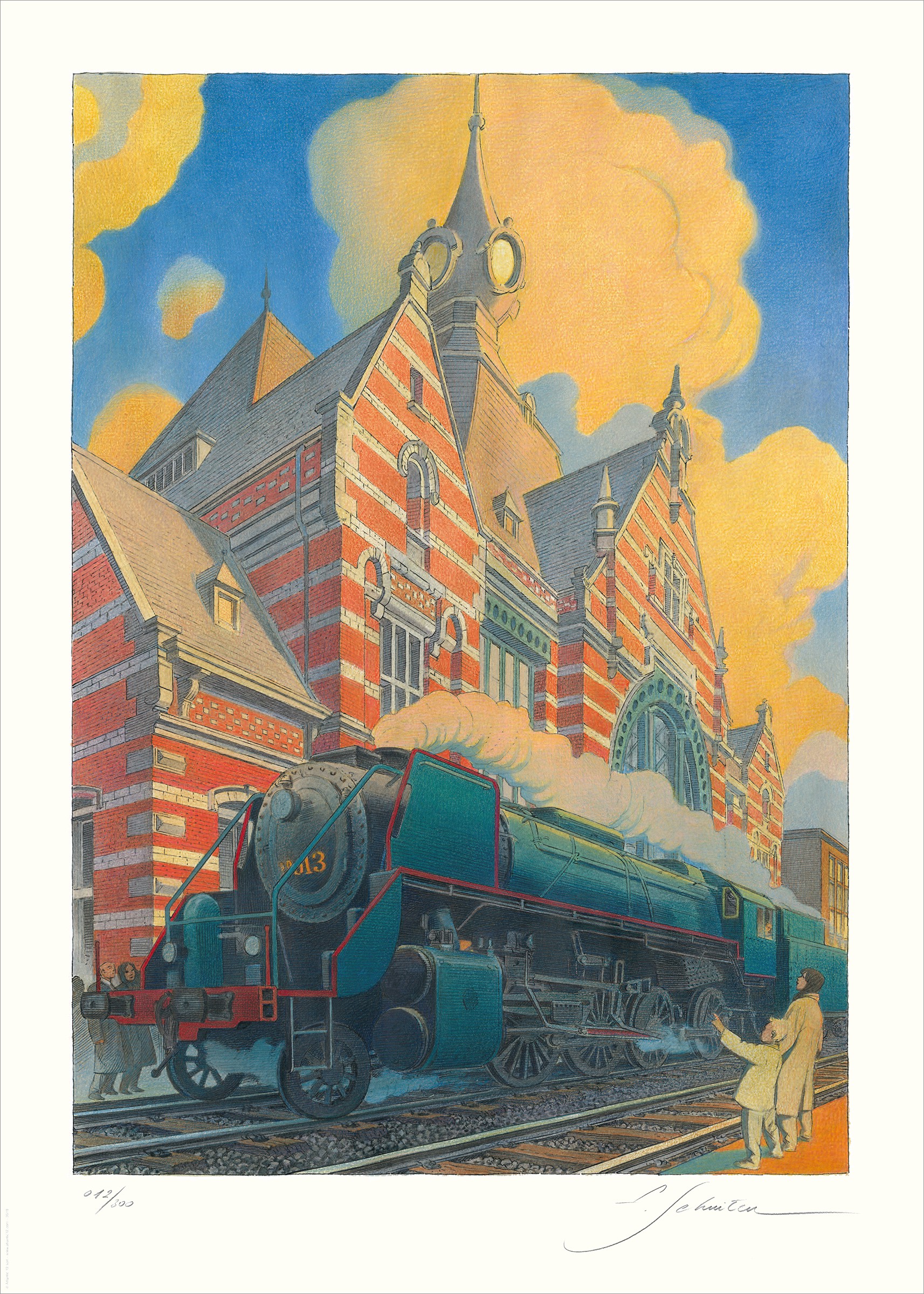 François Schuiten, La Type 29 - Entrée en Gare de Schaerbeek François Schuiten, La Type 29 - Entrée en Gare de Schaerbeek