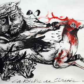 Zeichnungen, La biche de Cérynie, Jérôme Bouscarat
