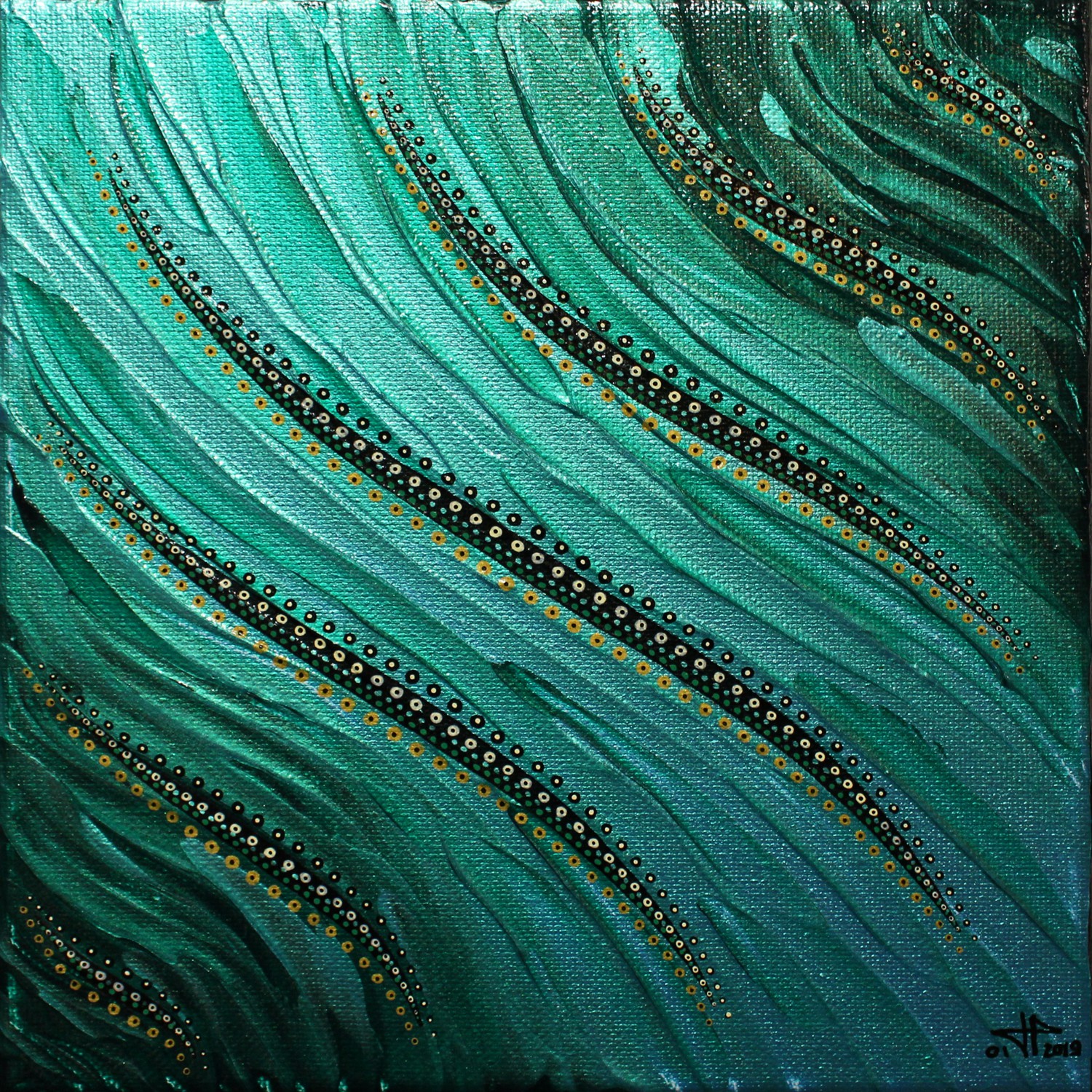 Jonathan Pradillon, Fluide bleu vert iridescent Jonathan Pradillon, Fluide bleu vert iridescent