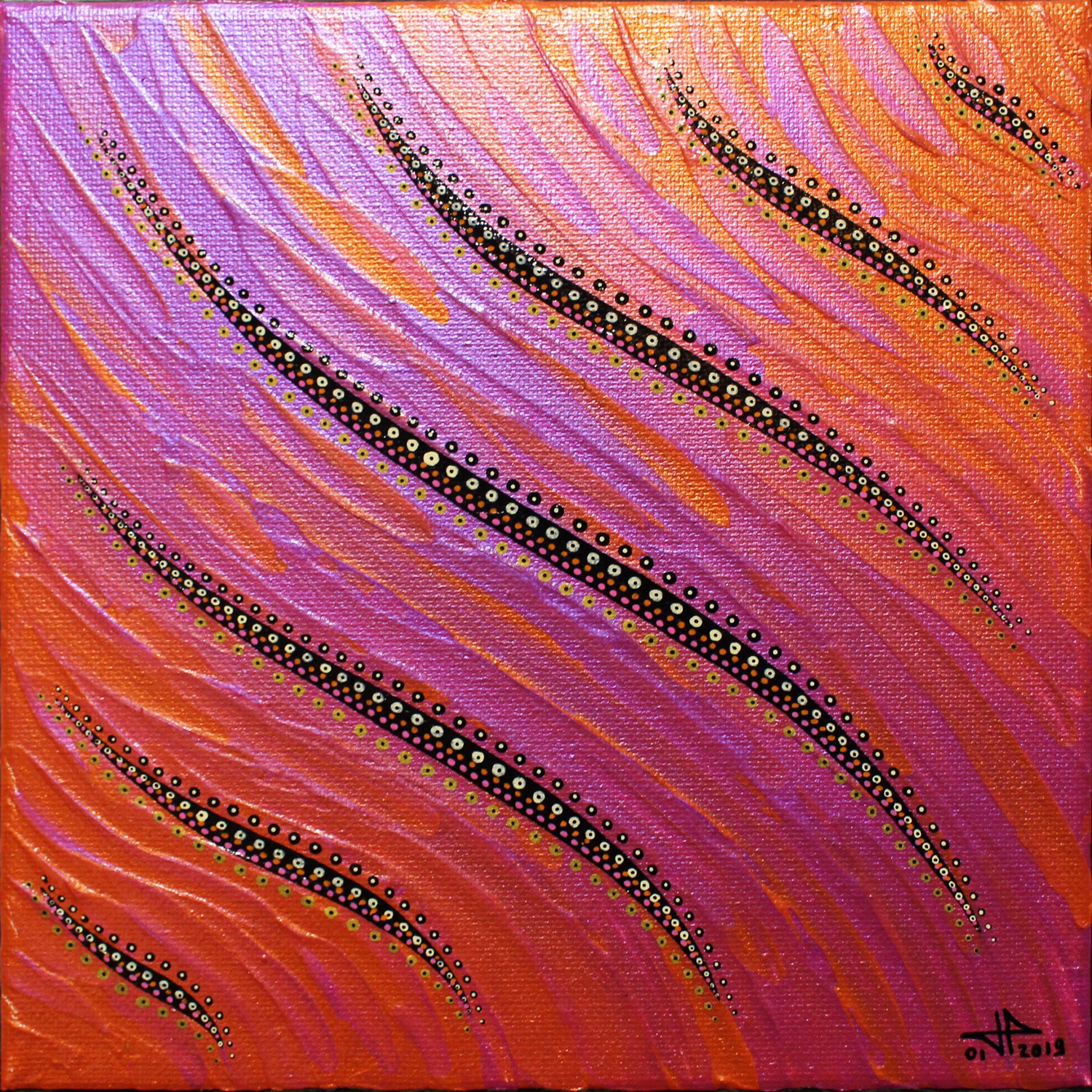 Jonathan Pradillon, Fluide rose orange iridescent Jonathan Pradillon, Fluide rose orange iridescent