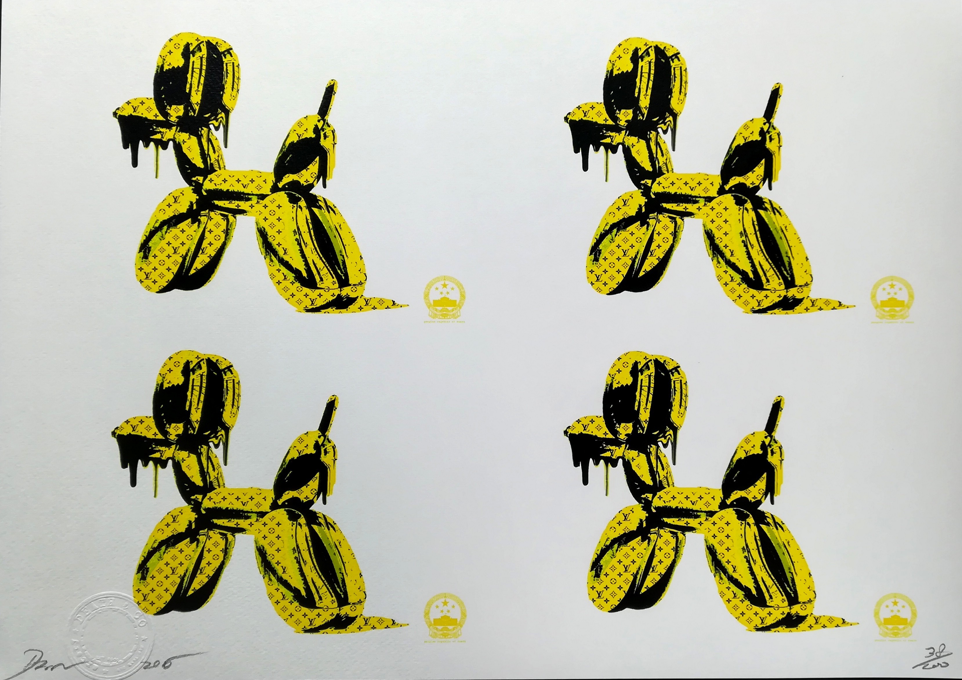 Death NYC, Yellow Balloon Dog x4 Death NYC, Yellow Balloon Dog x4