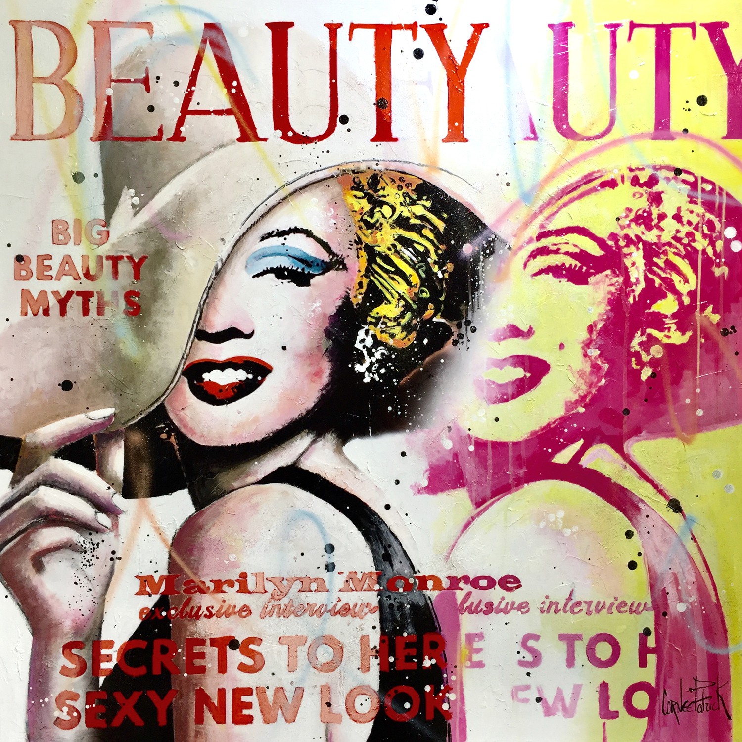 Patrick Cornée, Double big beauty myth, Marilyn Monroe, red and pink version Patrick Cornée, Double big beauty myth, Marilyn Monroe, red and pink version