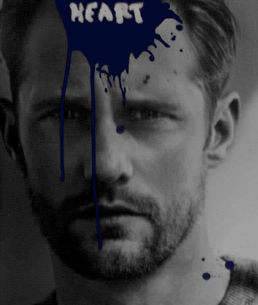 Hunter & Gatti, Heart - Alexander Skarsgard Portrait. Photograph intervened by the artists. Hunter & Gatti, Heart - Alexander Skarsgard Portrait. Photograph intervened by the artists.