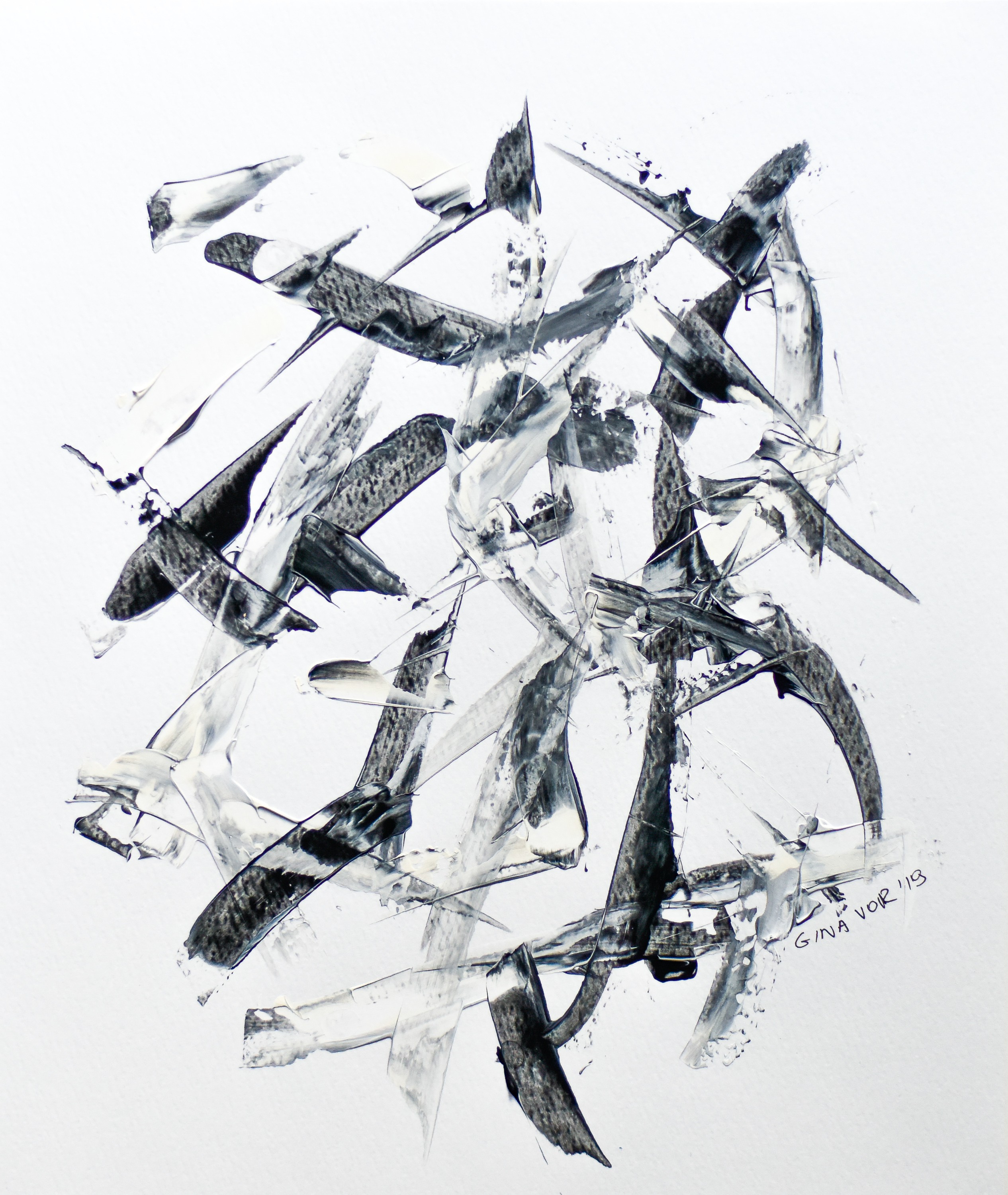 Gina Vor, Good Morning (Abstrait Blanc et Noir) Gina Vor, Good Morning (Abstrait Blanc et Noir)