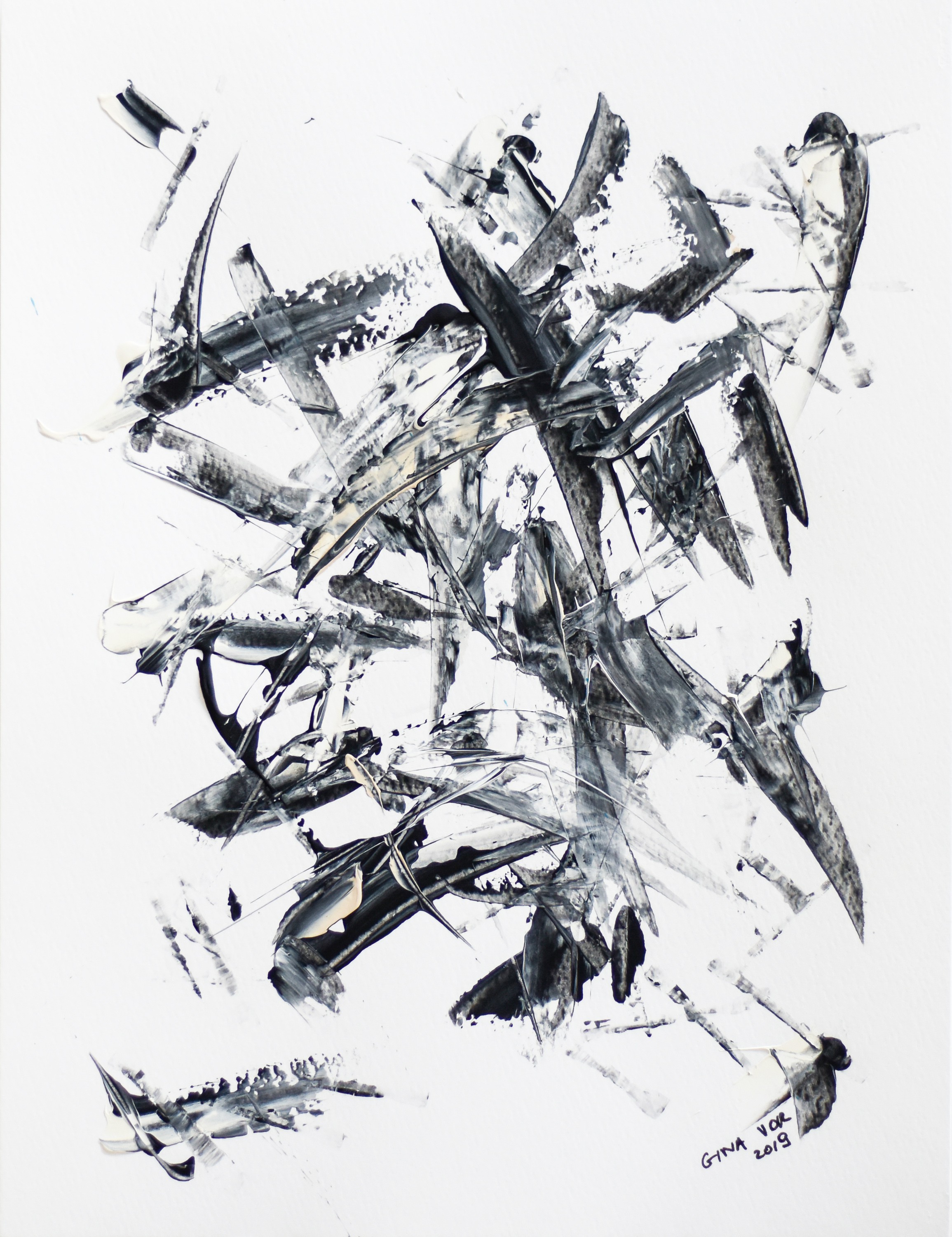 Gina Vor, Good Morning 3 (Abstrait Blanc et Noir) Gina Vor, Good Morning 3 (Abstrait Blanc et Noir)