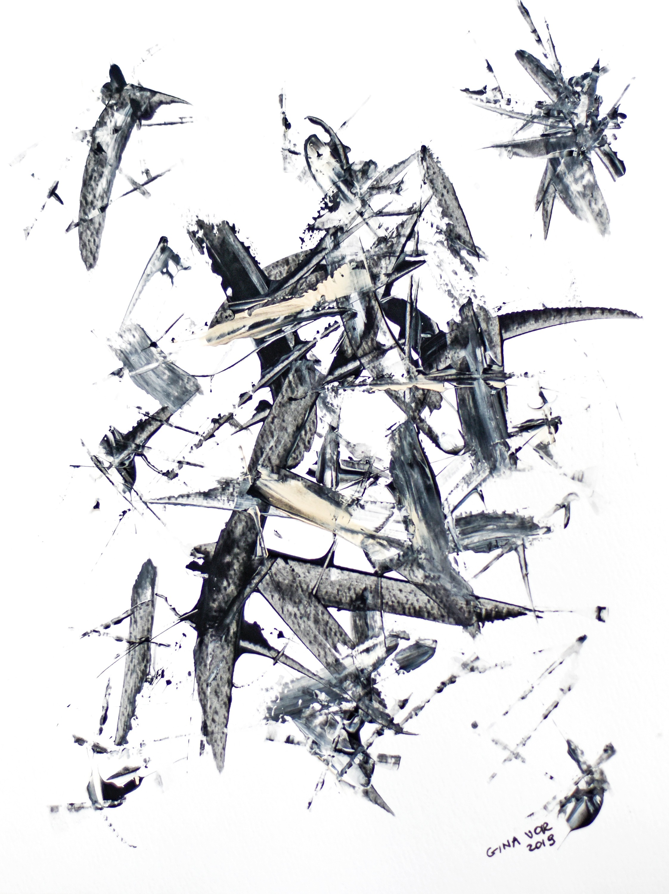 Gina Vor, Good Morning 4 (Abstrait Blanc et Noir) Gina Vor, Good Morning 4 (Abstrait Blanc et Noir)