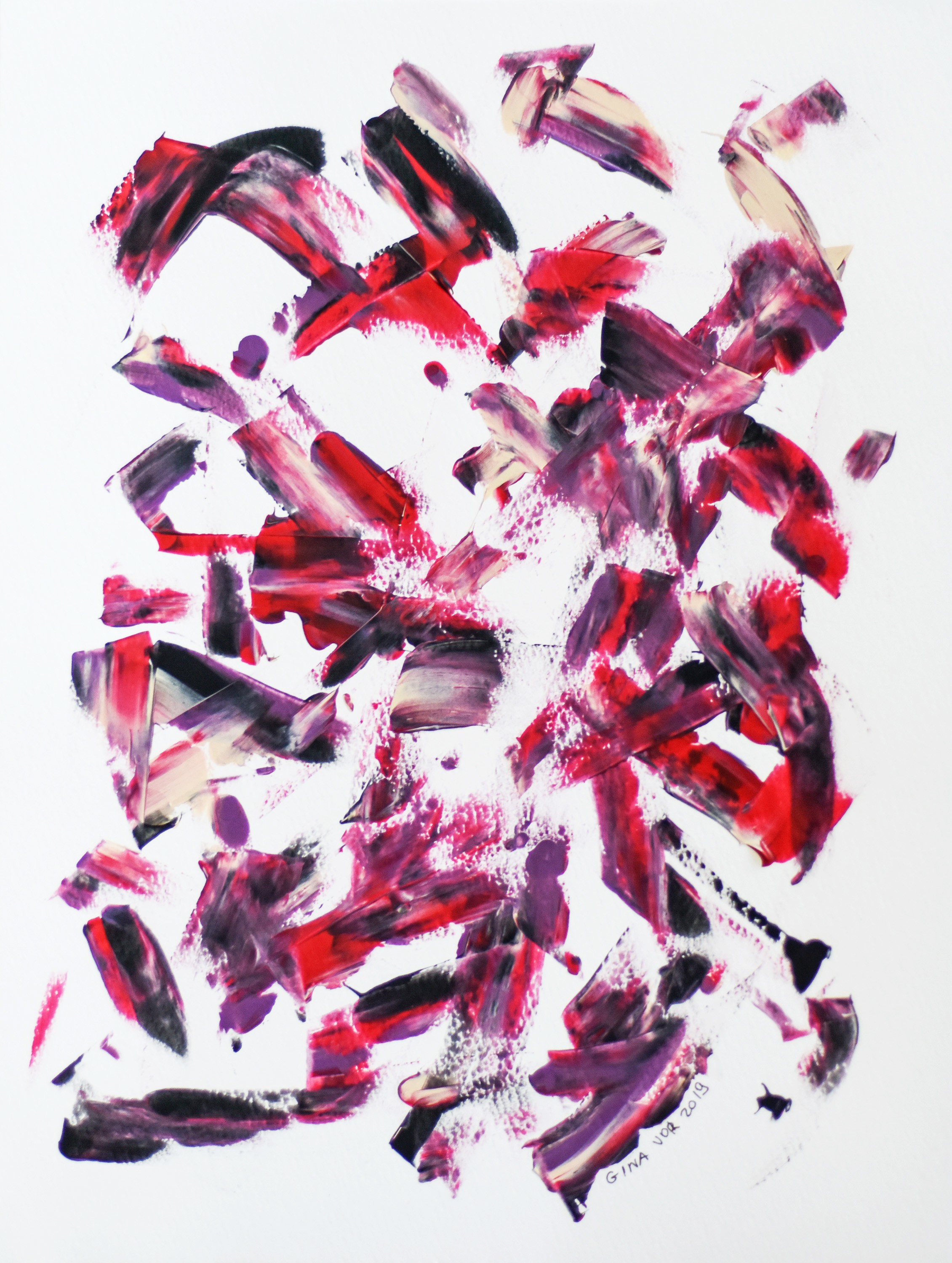 Gina Vor, Where are you? 3 - Colourful Abstract on Paper (Abstrait Coloré sur Papier) Gina Vor, Where are you? 3 - Colourful Abstract on Paper (Abstrait Coloré sur Papier)