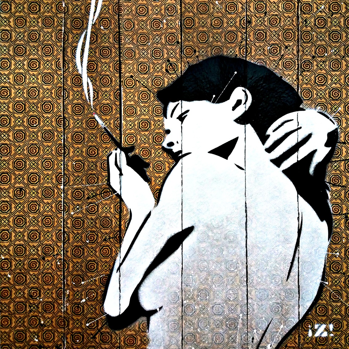 Zapata, Pause Cigarette #7 motifs chinois Zapata, Pause Cigarette #7 motifs chinois