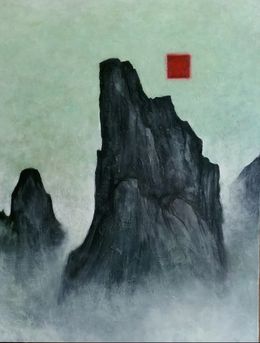 Painting, Red square 2, Antonin Grace