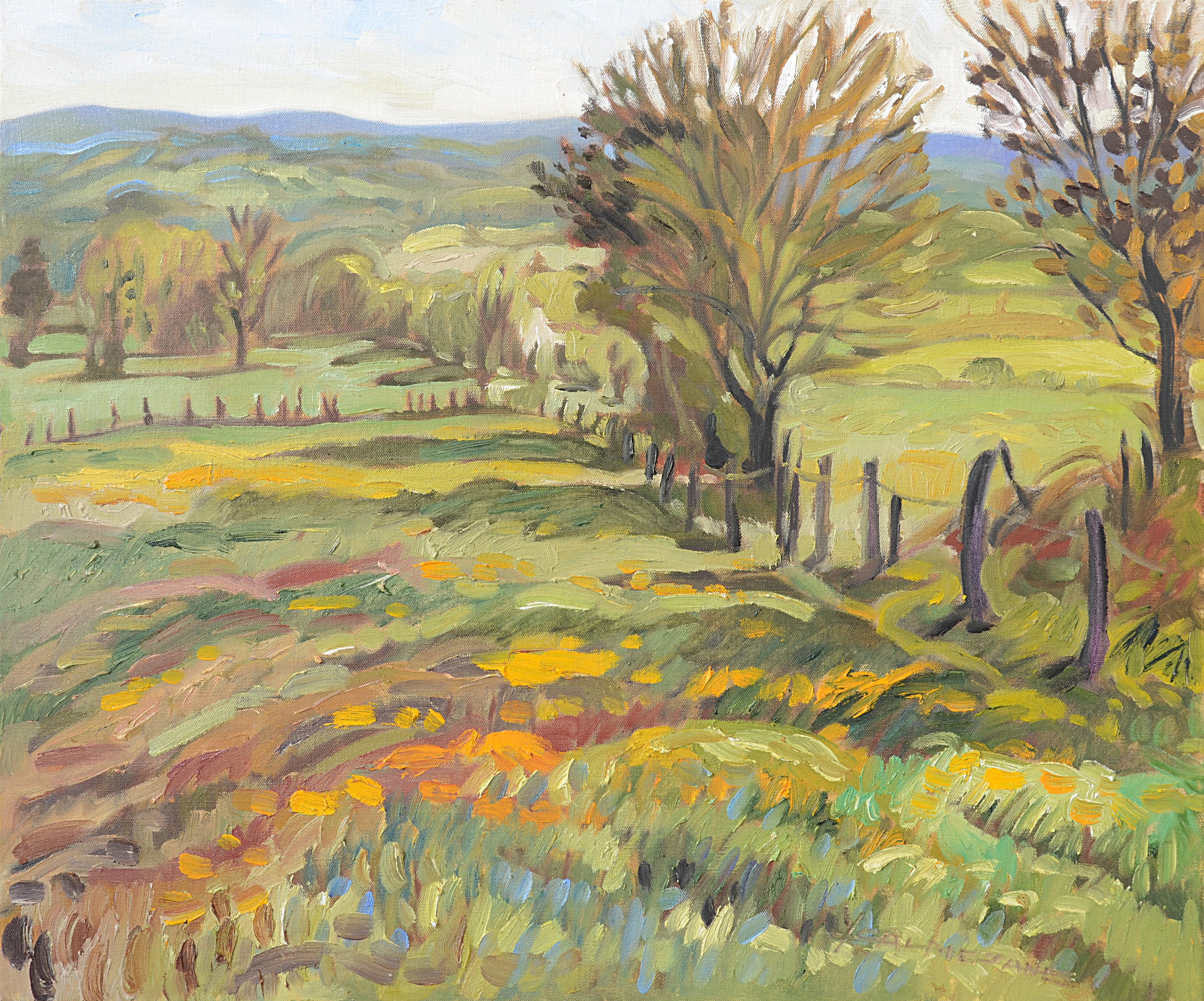 Yves Calméjane, Prairie bordée d'un sentier Yves Calméjane, Prairie bordée d'un sentier