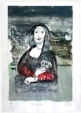 Painting, 04) Money Lisa cadre argent, Isis Bi-M