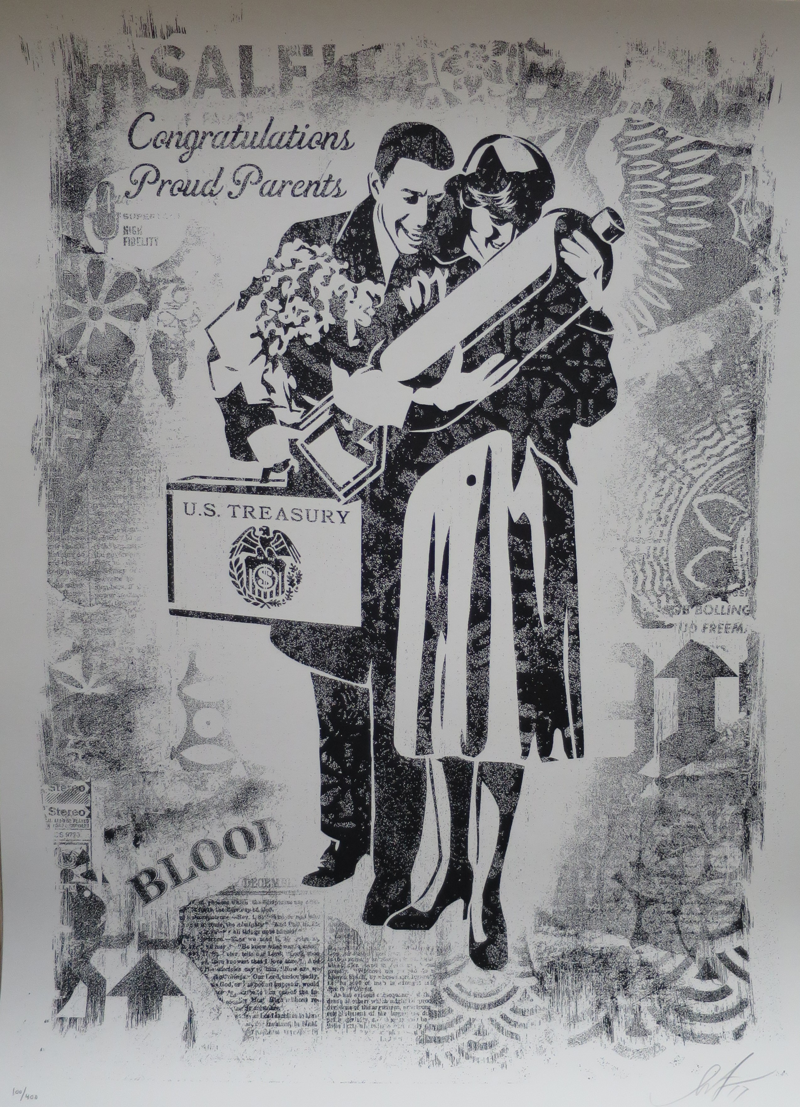 Shepard Fairey (Obey), Damaged Proud Parents Shepard Fairey (Obey), Damaged Proud Parents