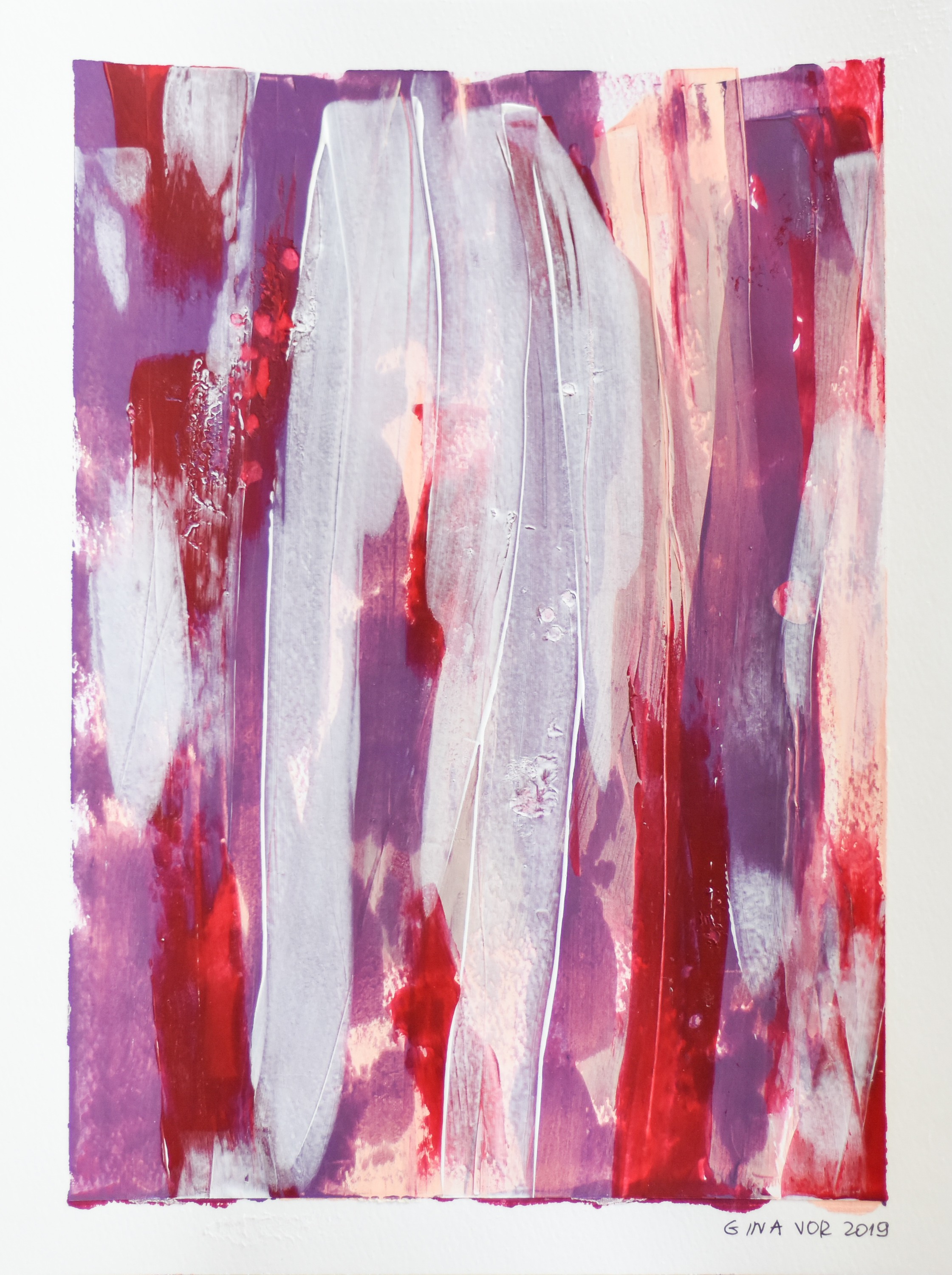 Gina Vor, Waterfall 3 - Colourful Abstract (Abstrait Coloré) Gina Vor, Waterfall 3 - Colourful Abstract (Abstrait Coloré)