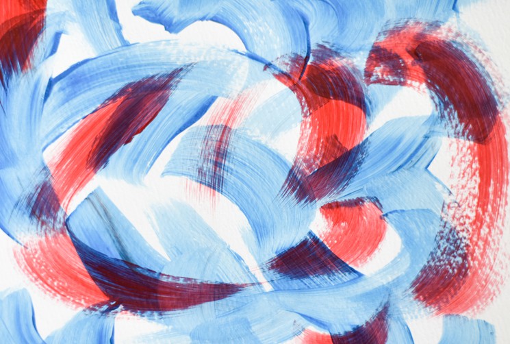 Blues And Reds Blue And Red Abstract Abstrait Bleu Et Rouge By Gina Vor 19 Painting Artsper