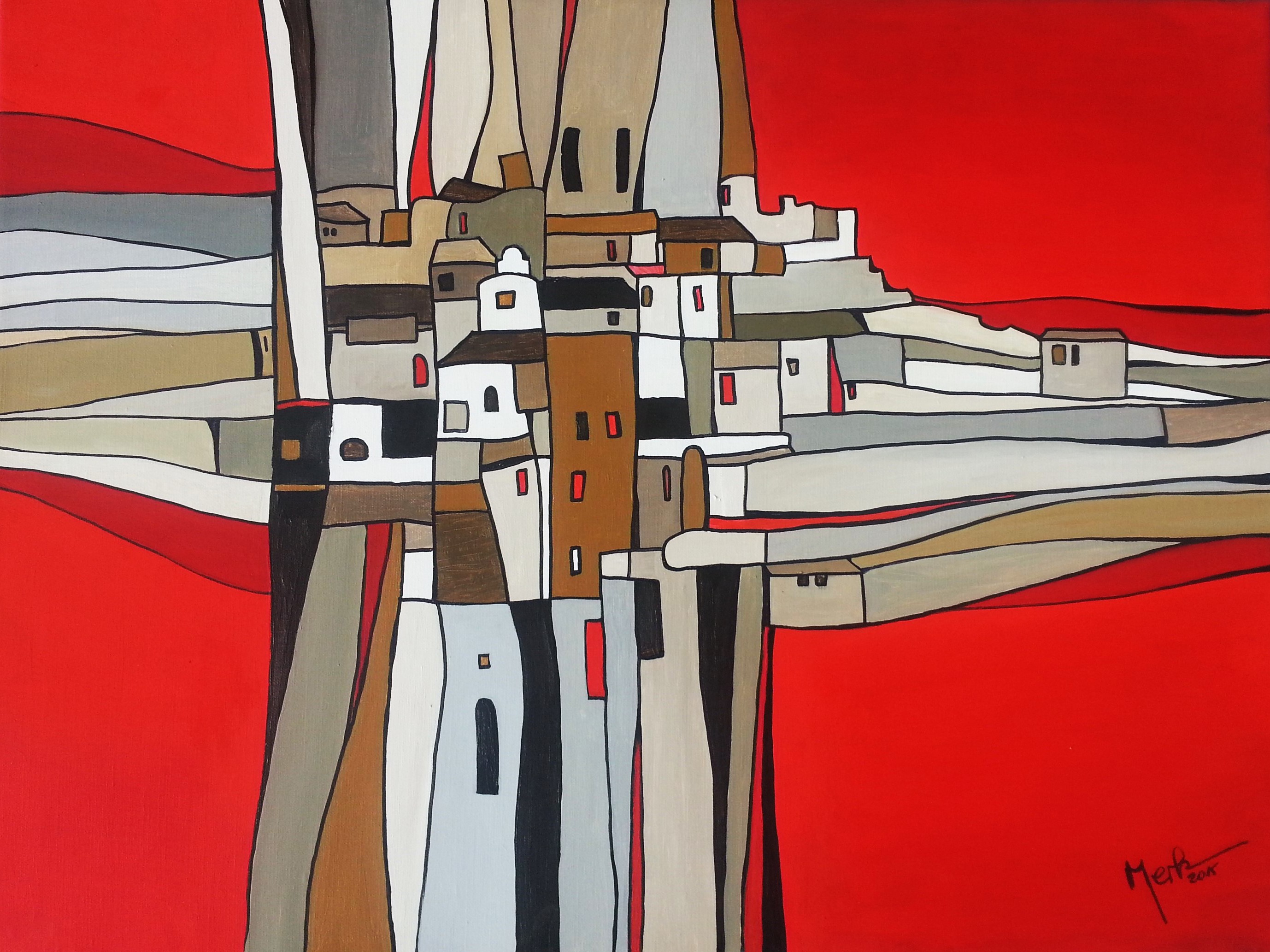 Brigitte Thonhauser-Merk, Village Abstrait Brigitte Thonhauser-Merk, Village Abstrait