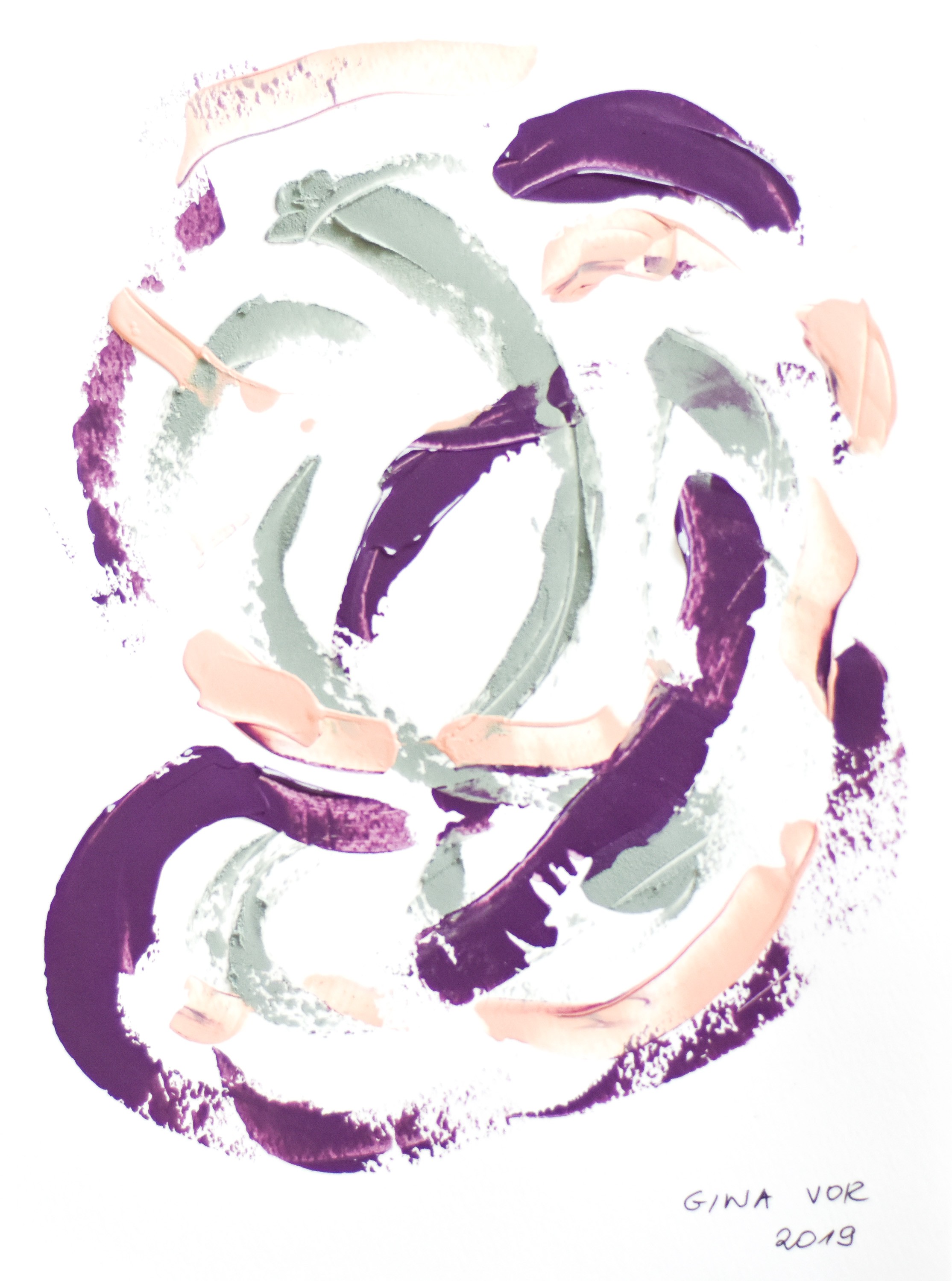 Gina Vor, Happy - Minimalist Abstract (Abstrait Minimaliste) Gina Vor, Happy - Minimalist Abstract (Abstrait Minimaliste)