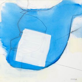 Painting, Blue White Line, Xanda McCagg